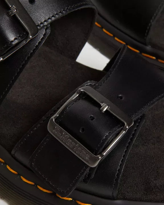 Dr. Martens Josef Suede Slide Sandals BLACK ANALINE