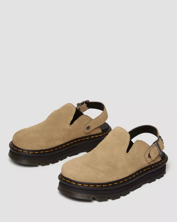 Dr. Martens Zebzag Suede Slingback Platform Mules Savannah Tan