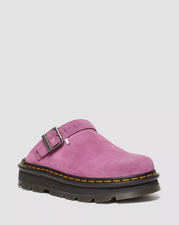 Dr. Martens Zebzag Suede Slingback Platform Mules Muted Purple