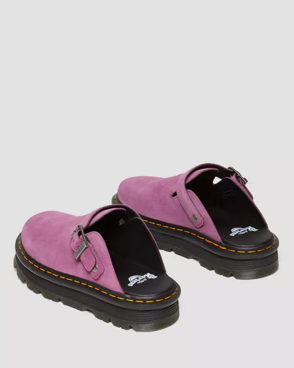 Dr. Martens Zebzag Suede Slingback Platform Mules Muted Purple
