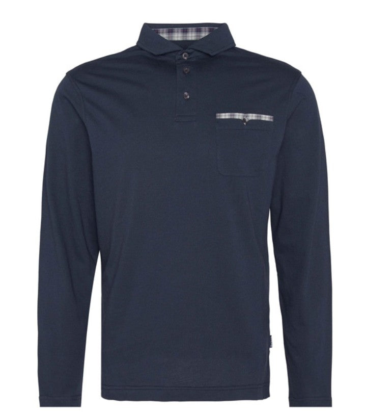 Barbour Men Corpatch Long-Sleeved Polo Shirt Navy