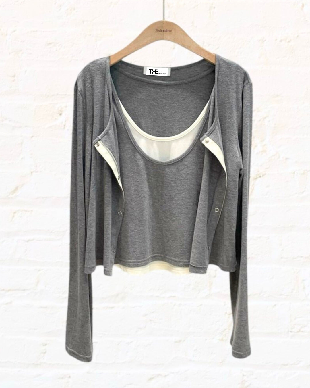 Cardigan & Tank Set Grey