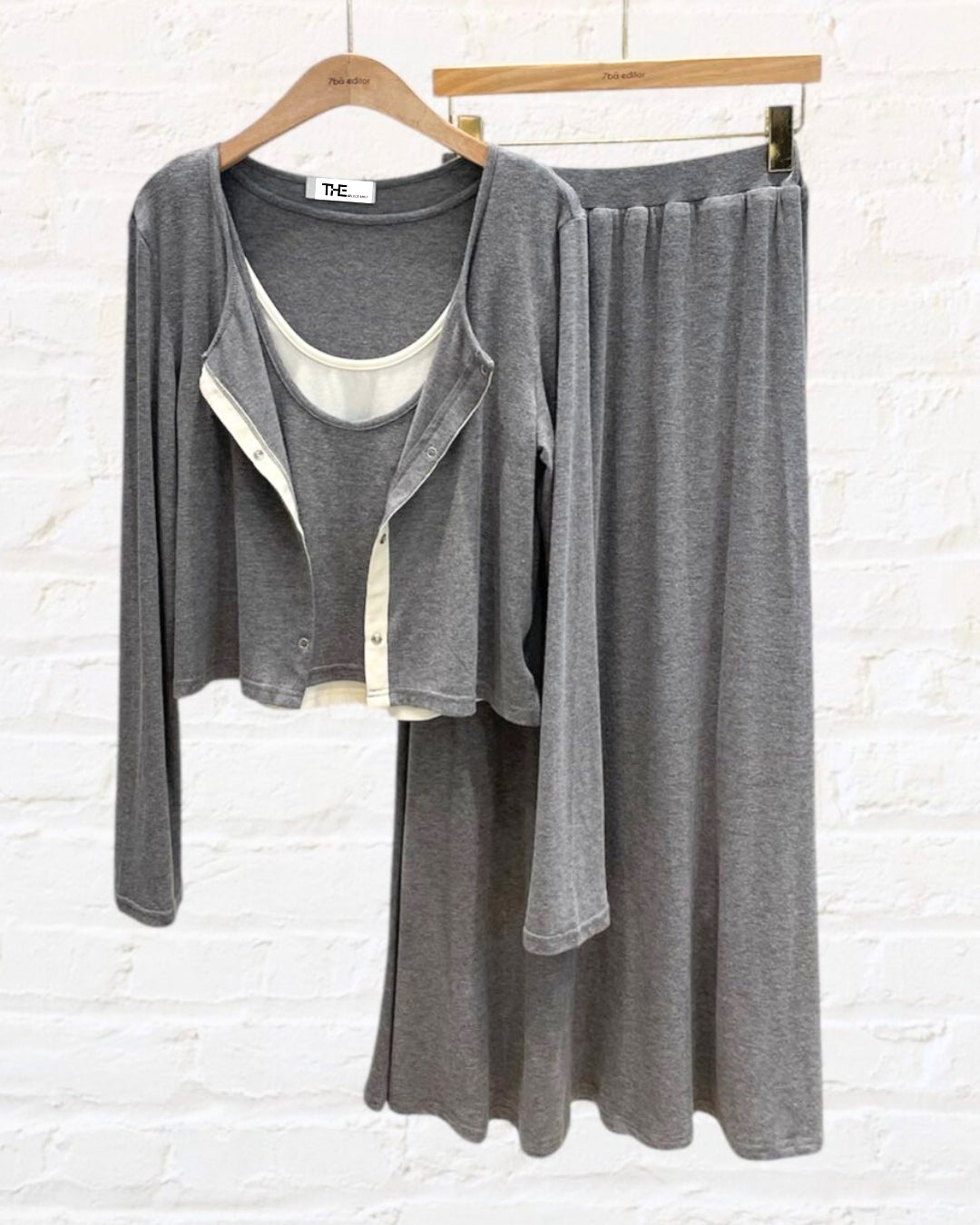 Cardigan & Tank Set Grey