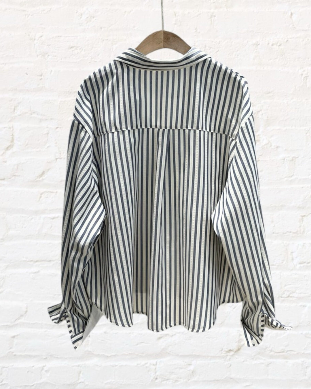 Textured Stripe Shirt Blue