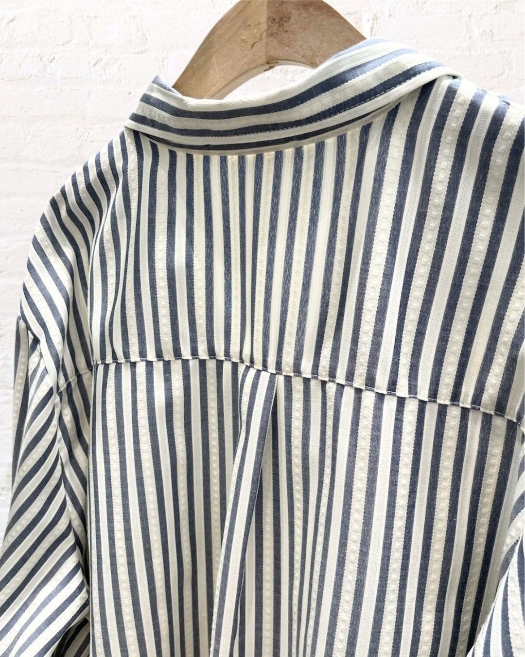 Textured Stripe Shirt Blue