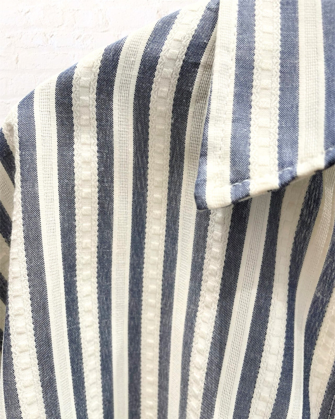 Textured Stripe Shirt Blue