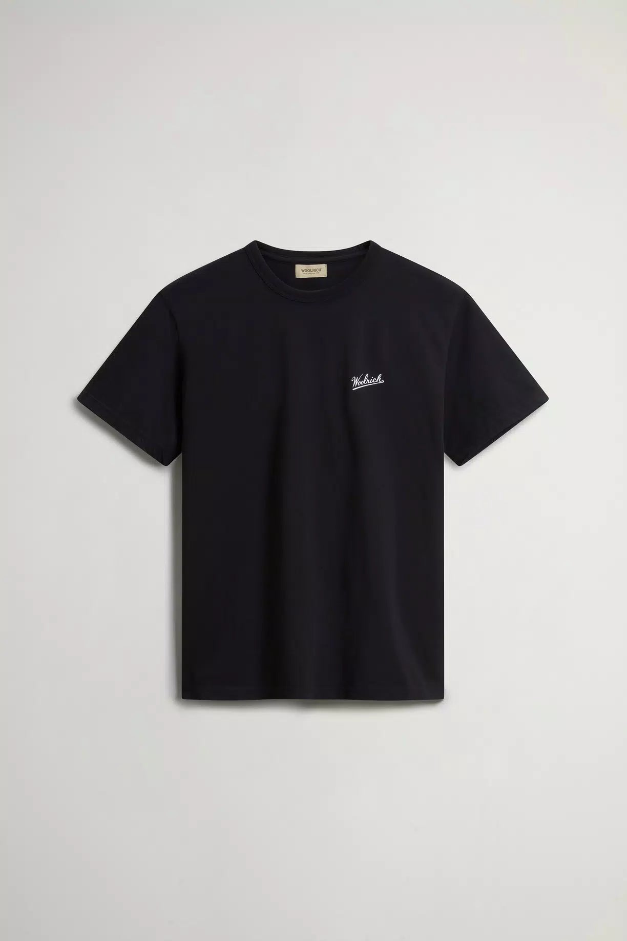 Woolrich Men Pure Cotton T-Shirt with Logo Black
