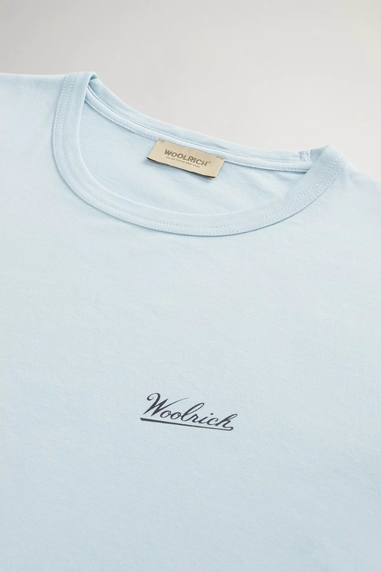 Woolrich Men Pure Cotton T-Shirt with Logo Flask