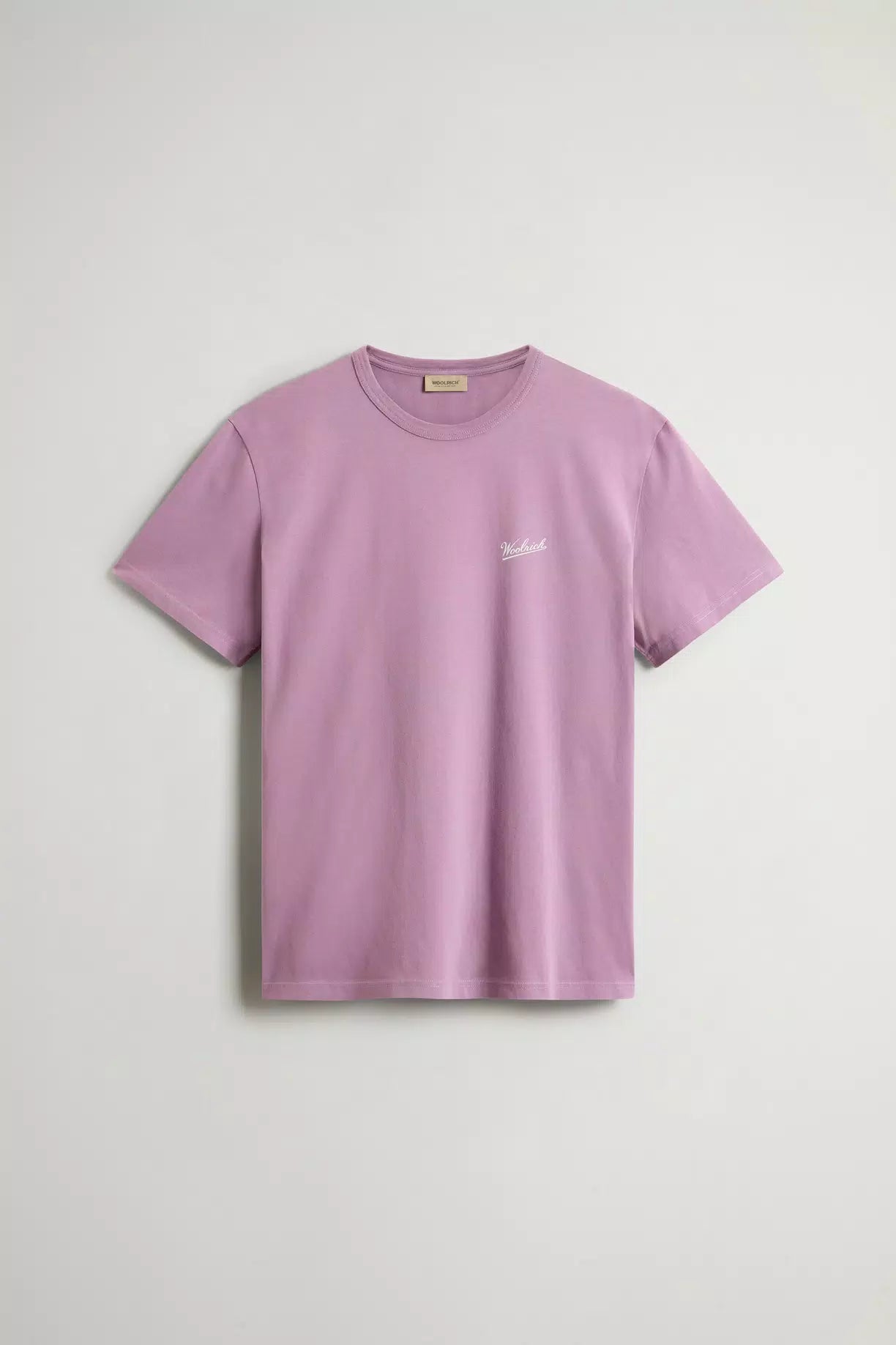 Woolrich Men Pure Cotton T-Shirt with Logo Grapeade
