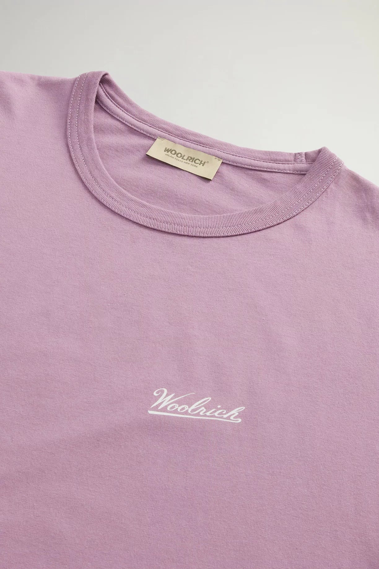Woolrich Men Pure Cotton T-Shirt with Logo Grapeade