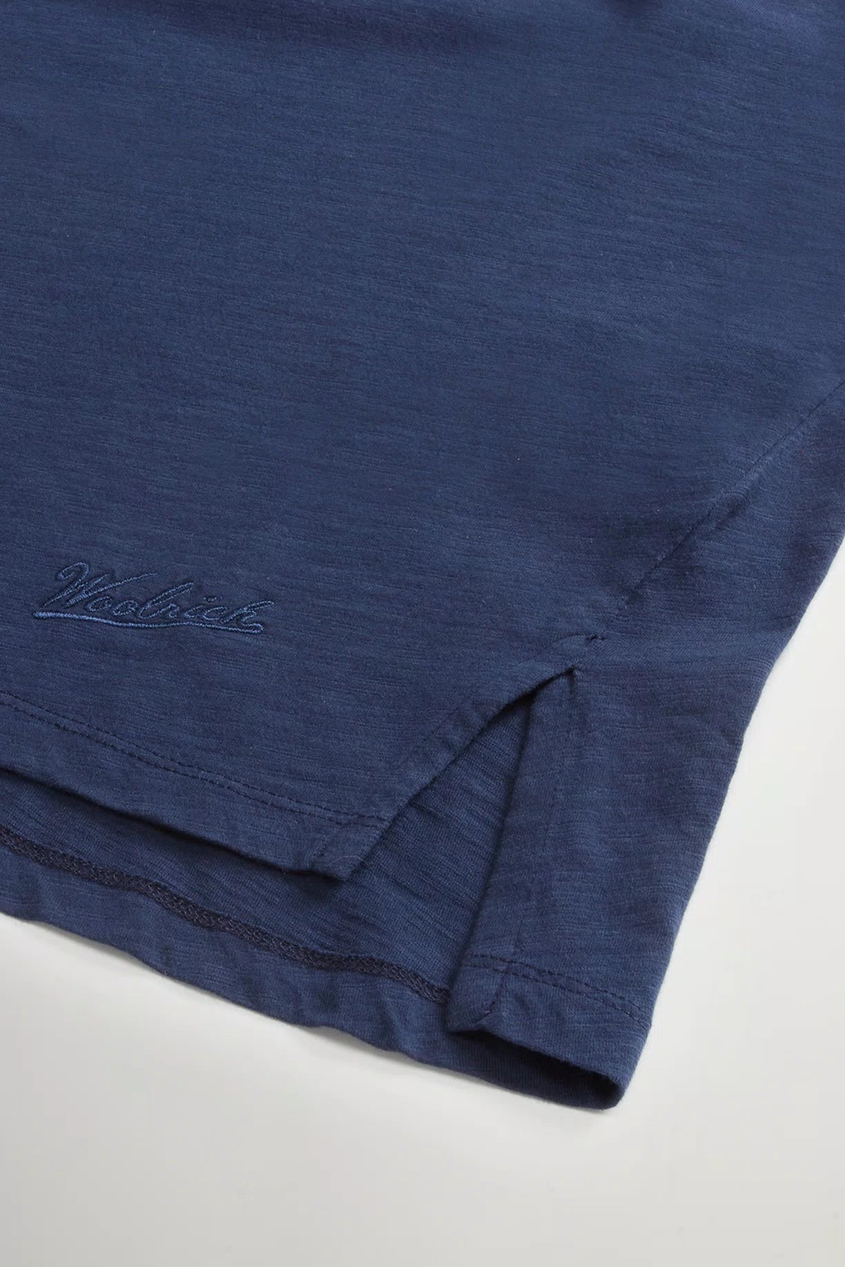 Woolrich Women T-Shirt in Pure Cotton Slub Fabric Dream Blue