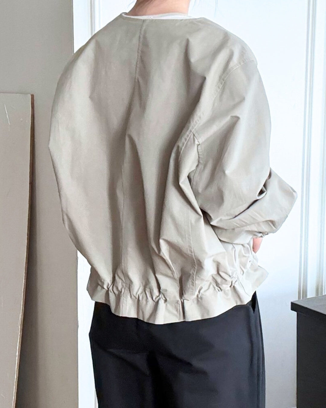 Zip-Up Bomber Jacket - Khaki