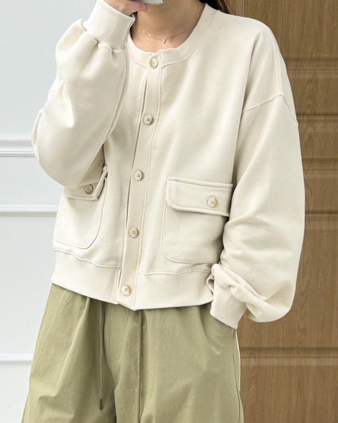 Pocket Detail Button-Up Cardigan