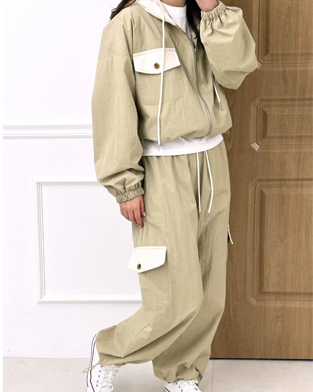 Hooded Windbreaker & Cargo Pants