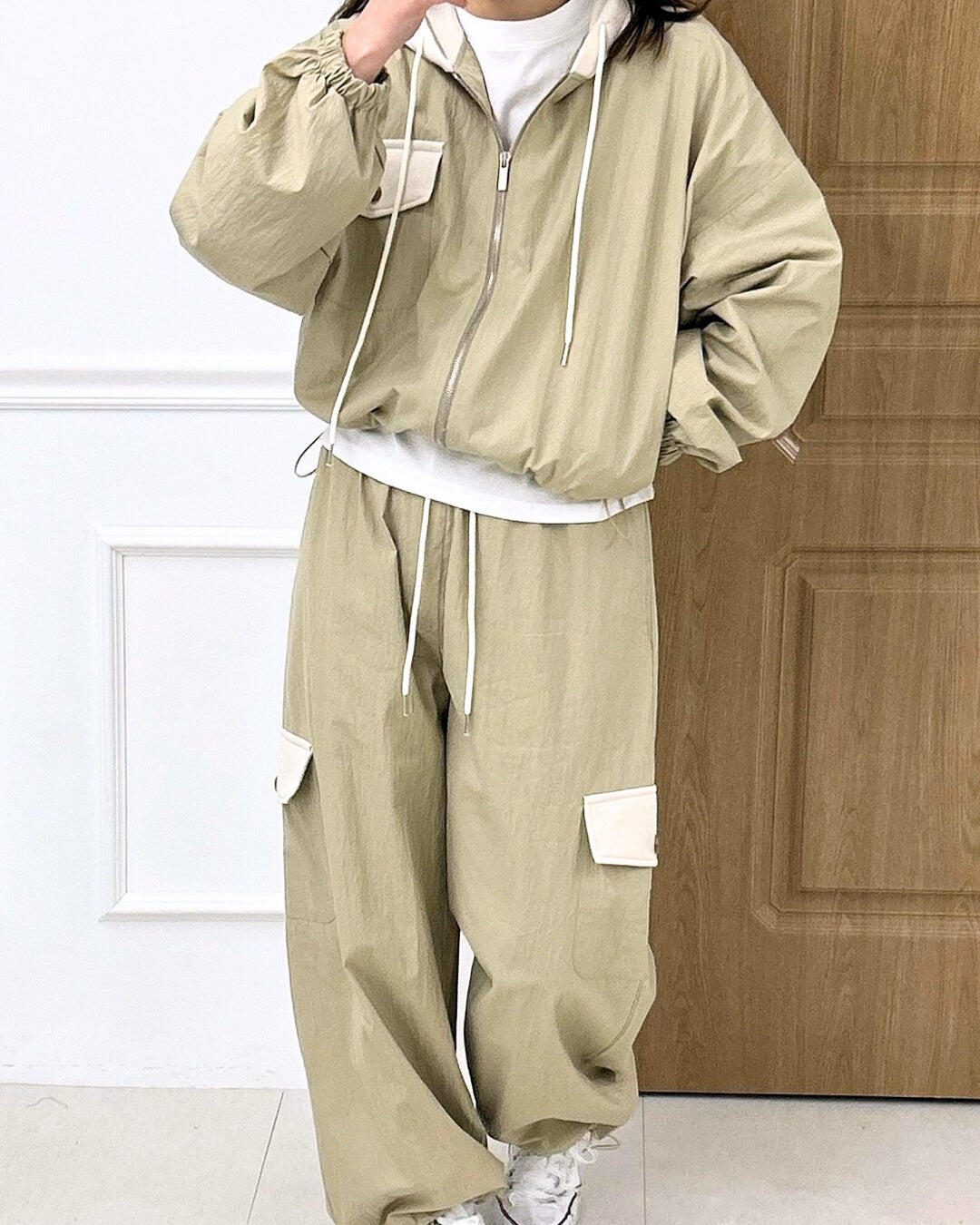 Hooded Windbreaker & Cargo Pants