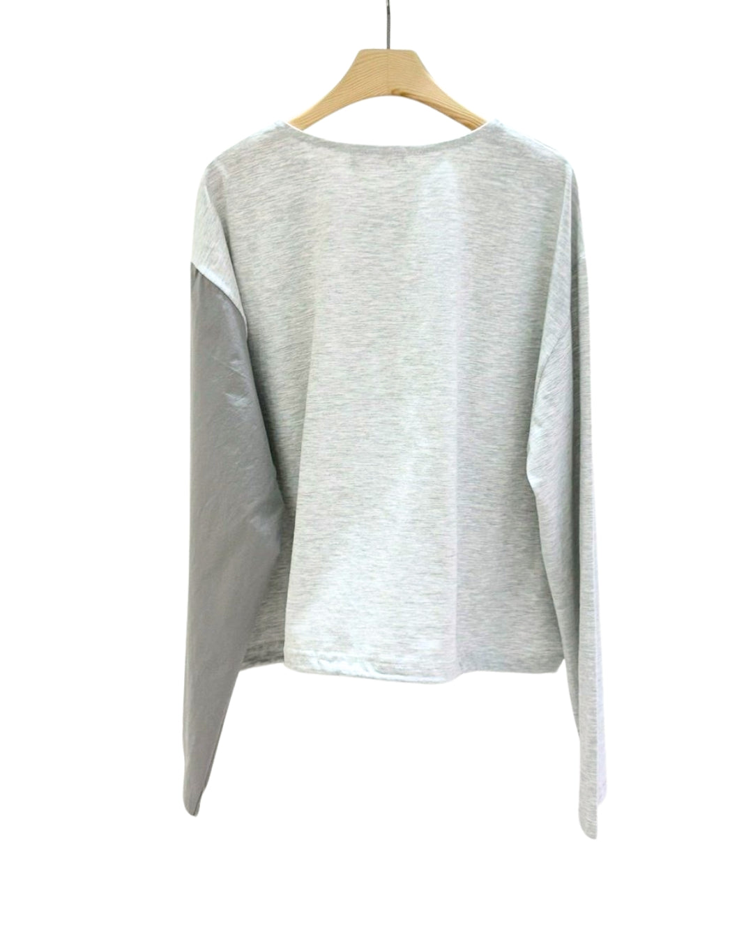 Contrast Pocket Drawstring T-Shirt Gray
