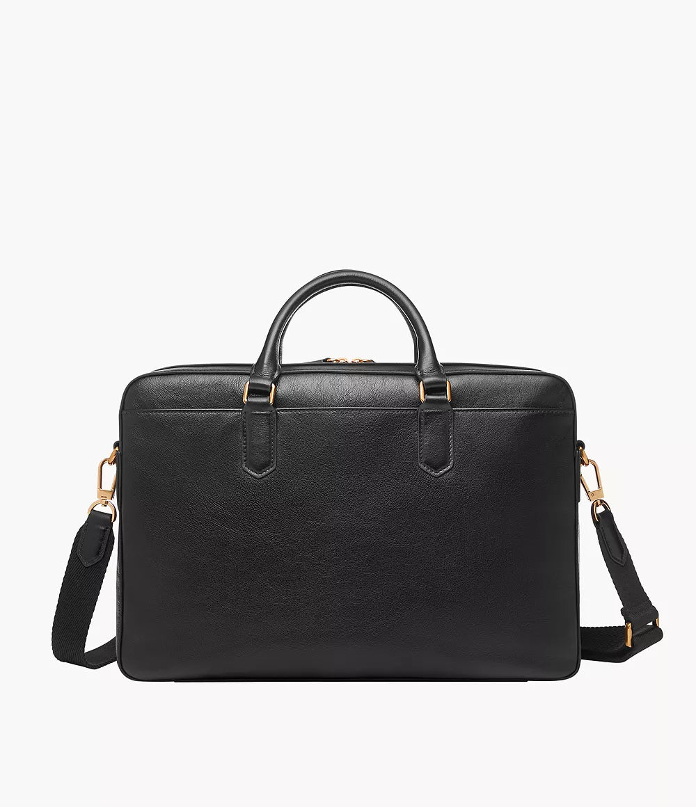 Fossil Men Asher Leather Briefcase |MMBG9614001| Black