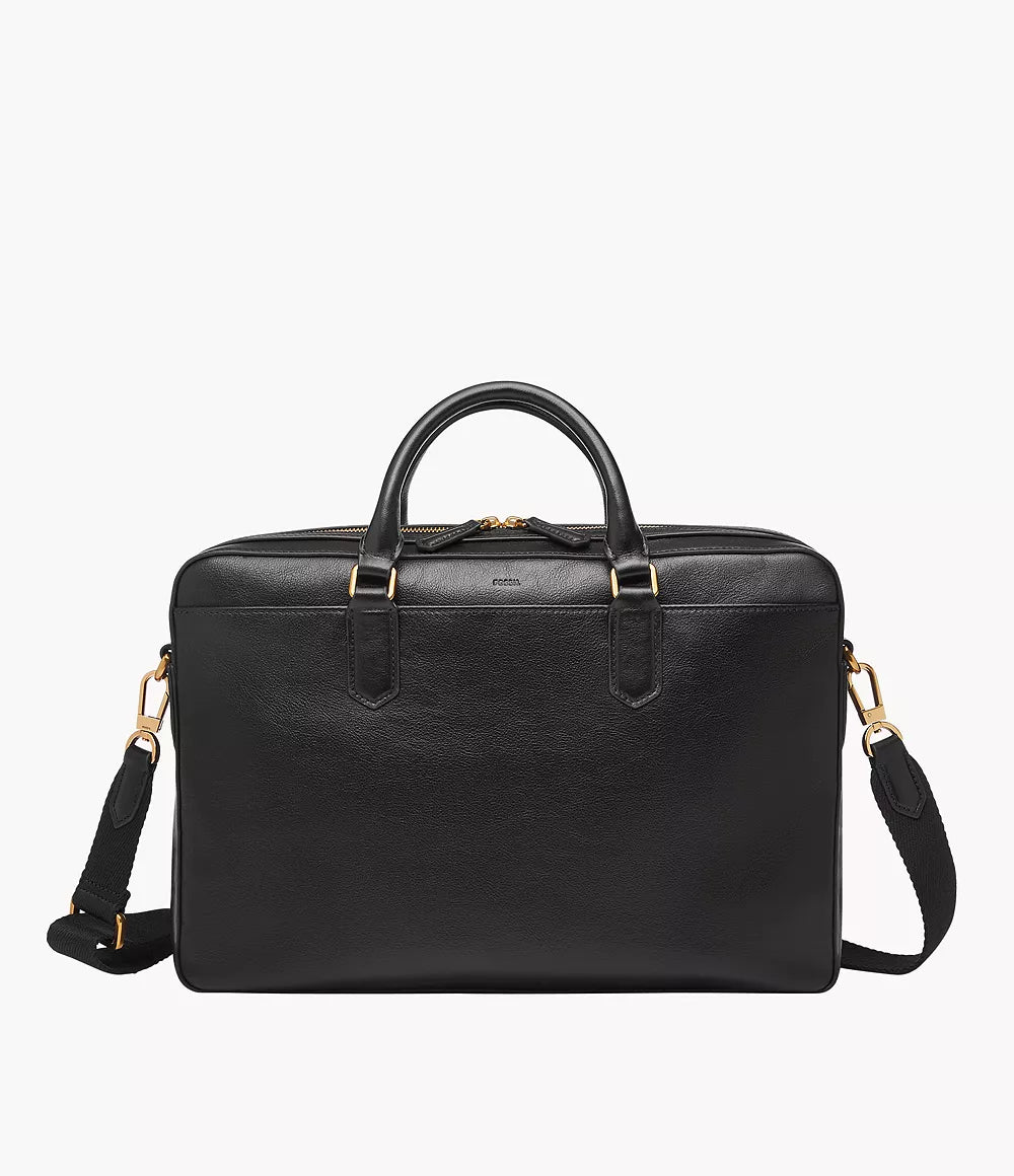Fossil Men Asher Leather Briefcase |MMBG9614001| Black