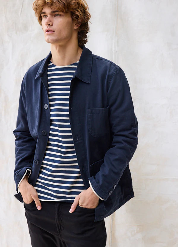 Saint James SIROCCO II Navy French Chore Jacket Navy