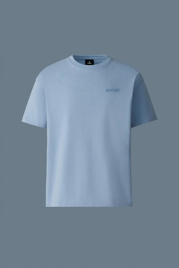 Mackage Men TEE-R Tee-shirt with Mackage silicone logo Fog Blue