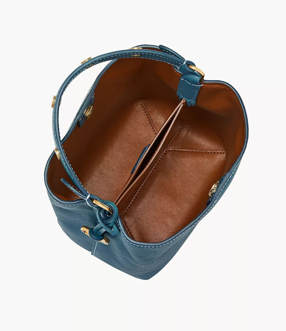 Fossil Women Jessie Leather Small Bucket Crossbody Bag |ZB11002106| Drizzle