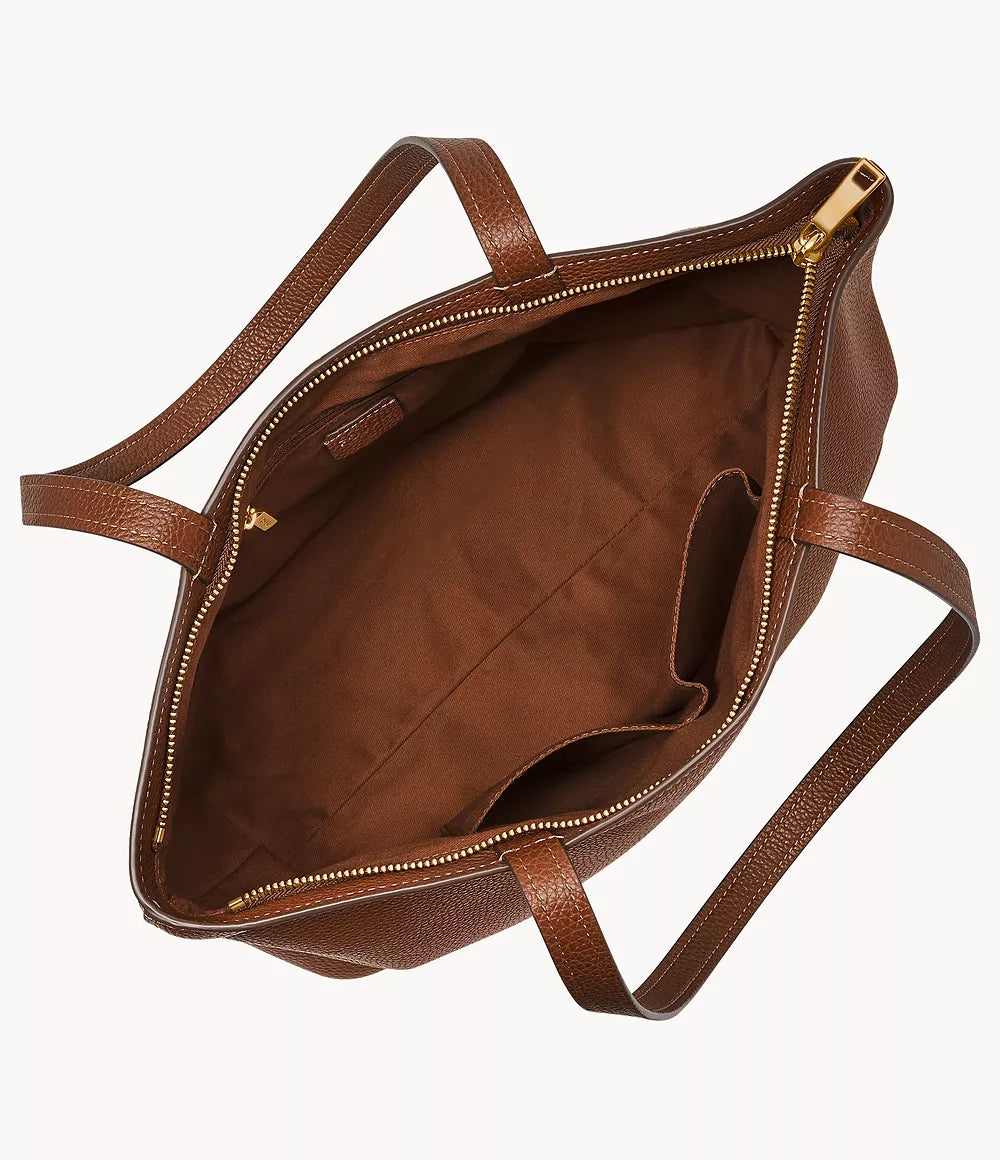 Fossil Women Jessie Top Zip Tote |ZB11105200| Medium Brown