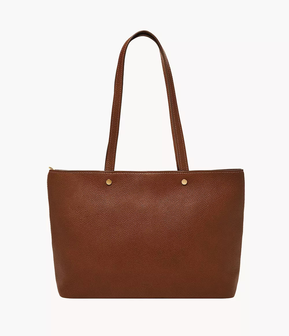 Fossil Women Jessie Top Zip Tote |ZB11105200| Medium Brown
