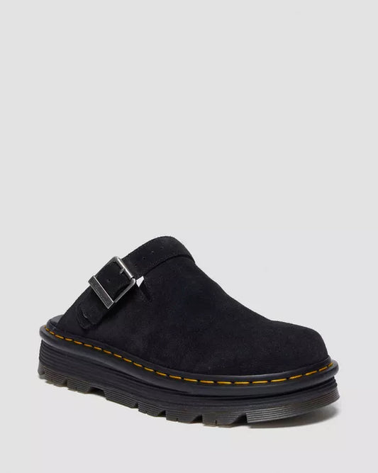 Dr. Martens Zebzag Suede Slingback Platform Mules Black