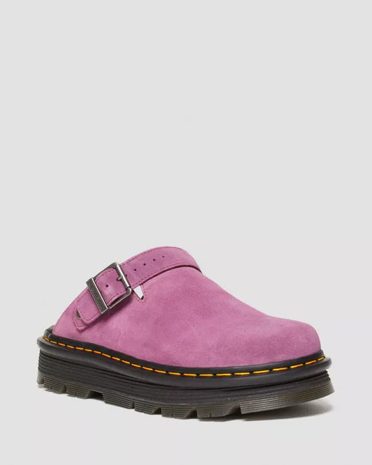 Dr. Martens Zebzag Suede Slingback Platform Mules Muted Purple