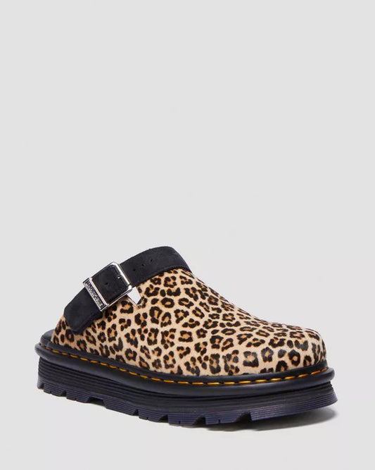 Dr. Martens Zebzag Suede Slingback Platform Mules Light Tan Black