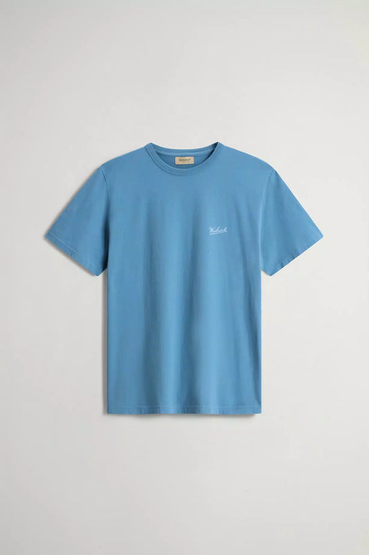 Woolrich Men Pure Cotton T-Shirt with Logo Aviation