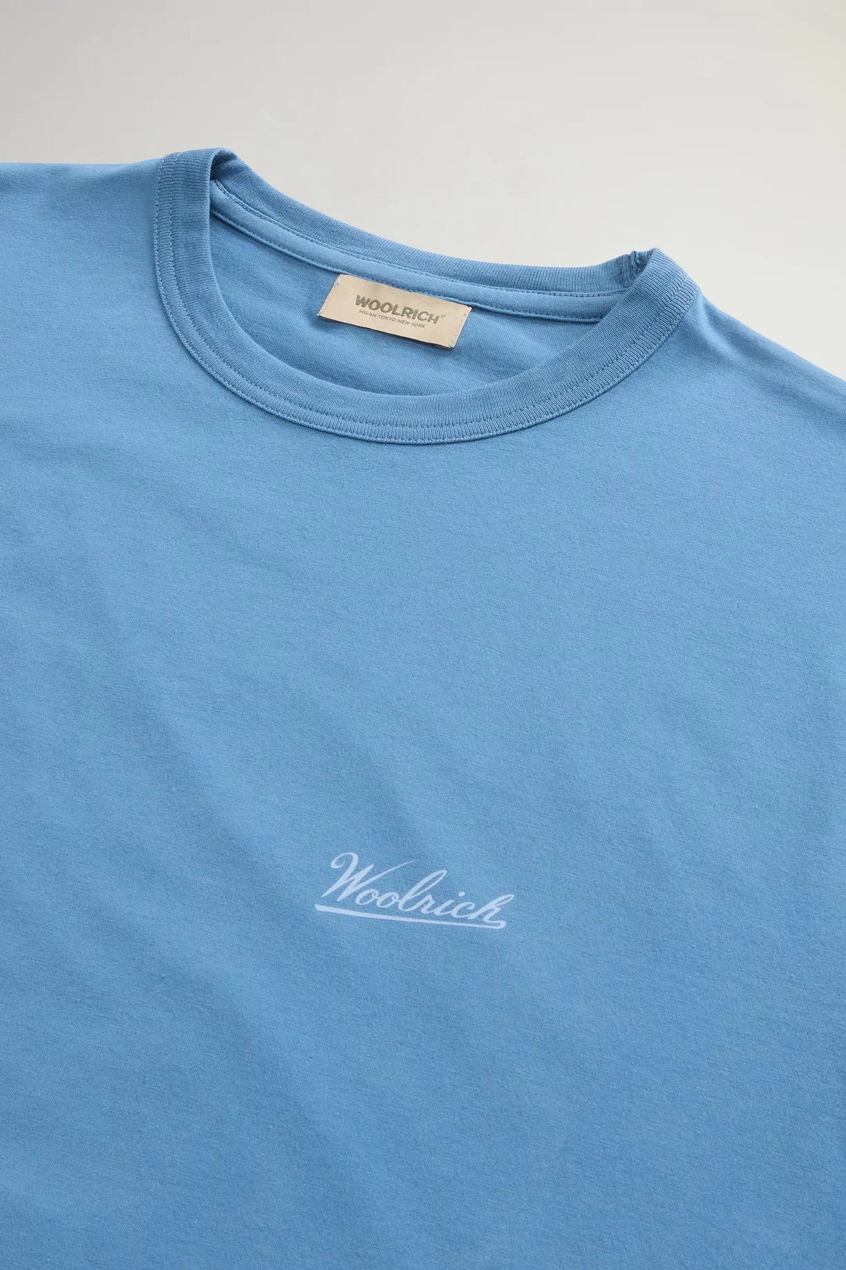 Woolrich Men Pure Cotton T-Shirt with Logo Aviation