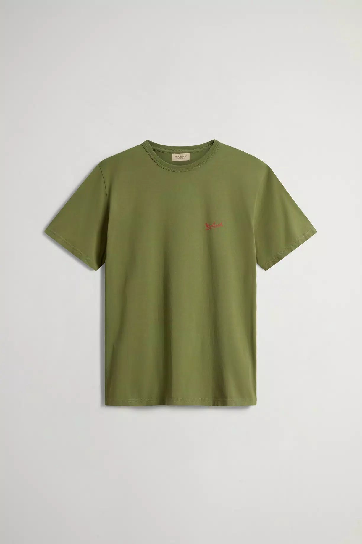 Woolrich Men Pure Cotton T-Shirt with Logo Cypress