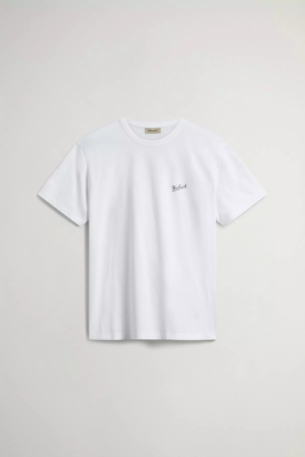 Woolrich Men Pure Cotton T-Shirt with Logo Bright White
