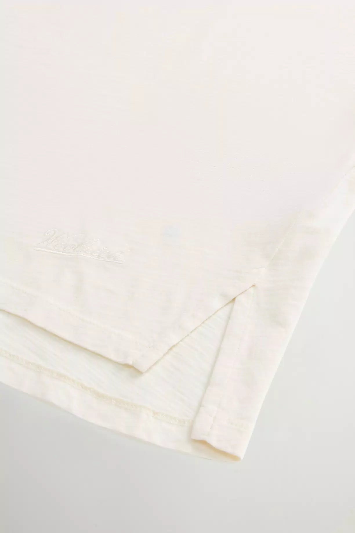 Woolrich Women T-Shirt in Pure Cotton Slub Fabric Jet Stream
