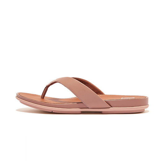 Fitflop Women Gracie Leather Flip Flops |EO8-137| Beige