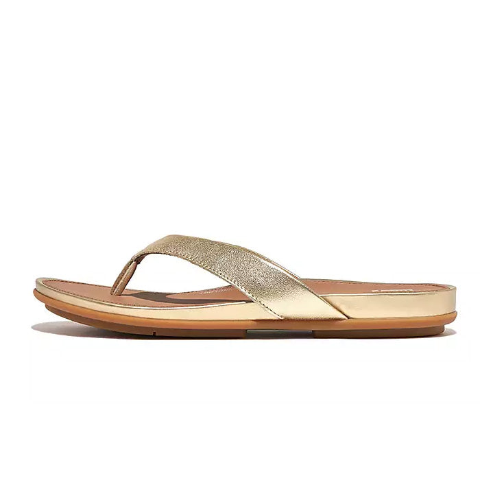 Fitflop Women GRACIE LEATHER FLIP-FLOPS |EO8-675| Platino