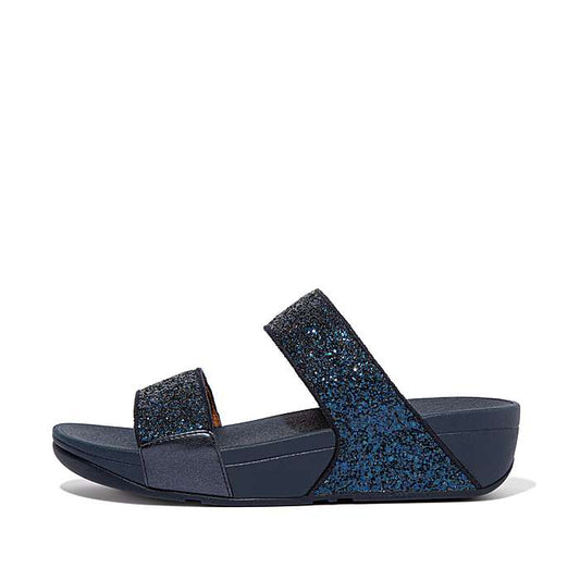 Fitflop Women Lulu Glitter Slides |ET3-399| Midnight Navy