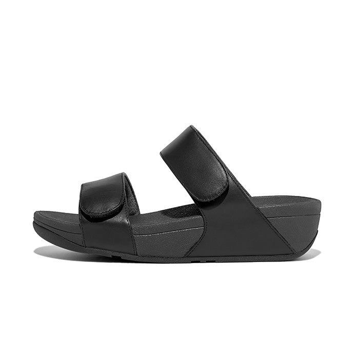 Fitflop Women Lulu Adjustable Leather Slides |FV6-090| All Black