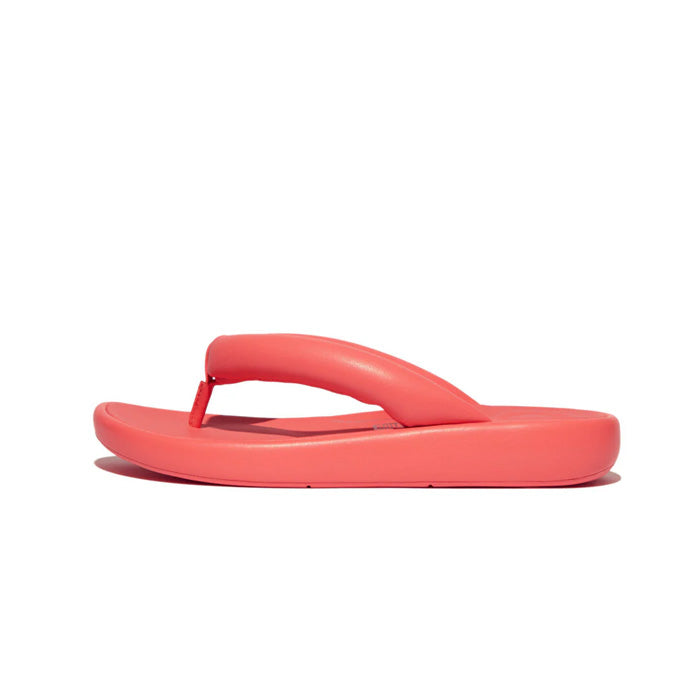 Fitflop Women Iqushion D-Luxe Padded Leather Flip-Flops |HF5-B09| Rosy Coral