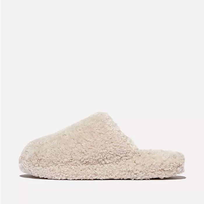 Fitflop Women Iqushion D-Luxe Padded Teddy Slipper Mules |IB4-B83| Milk Ice