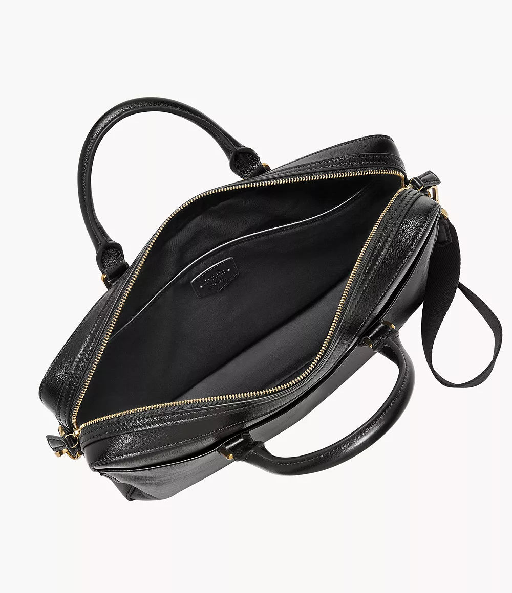 Fossil Men Asher Leather Briefcase |MMBG9614001| Black