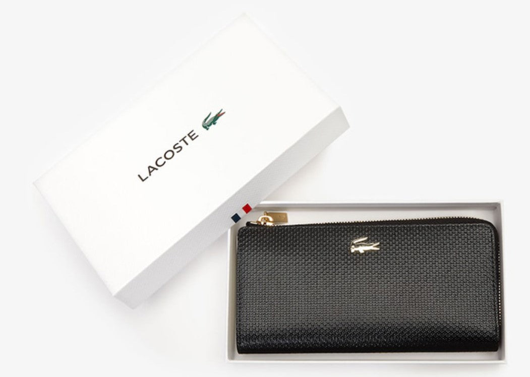 Lacoste Womens Chantaco Long Zip Wallet |NF2071CE| Black