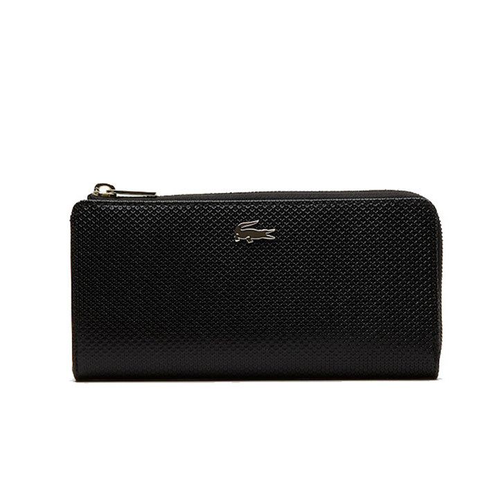 Lacoste Womens Chantaco Long Zip Wallet |NF2071CE| Black