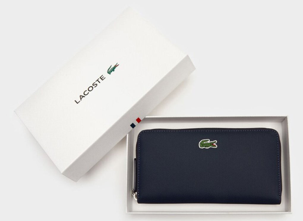 Lacoste Women L 12 12 Concept Petit Pique 12 Card Zip Wallet |NF2900PO| Penombre 141