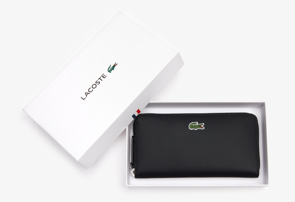 Lacoste Women Petit Pique 12 Card Zip Wallet |NF2900PO| Black 000