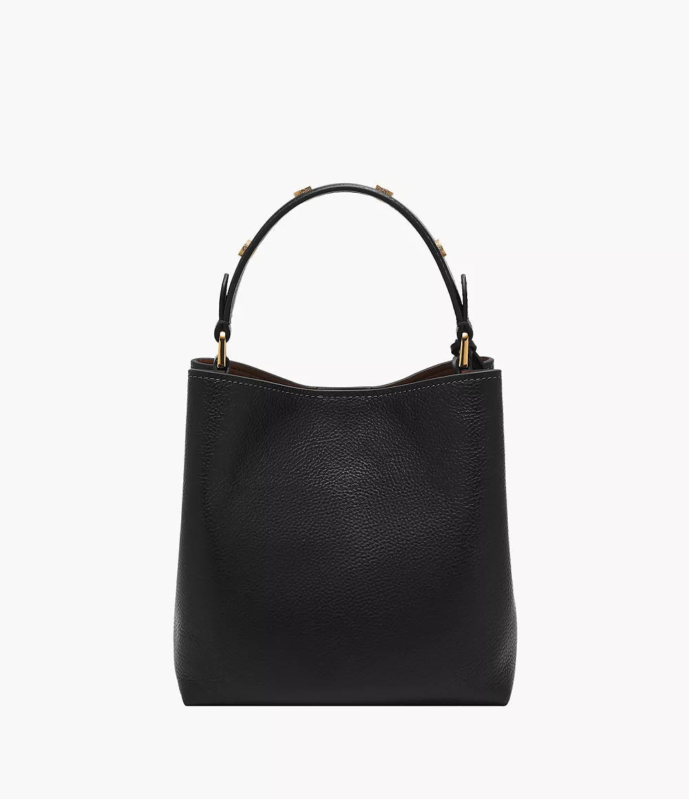 Fossil Women Jessie Leather Small Bucket Crossbody Bag |ZB11002001| Black