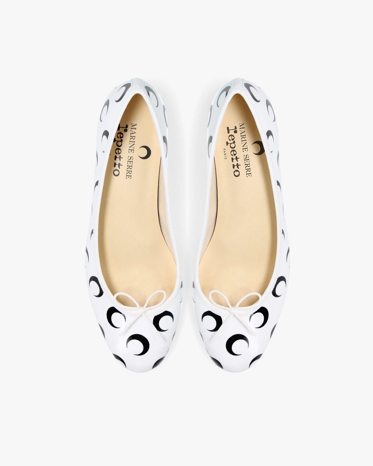 Repetto Camille Repetto x Marine Serre Ballet Flats Black and white
