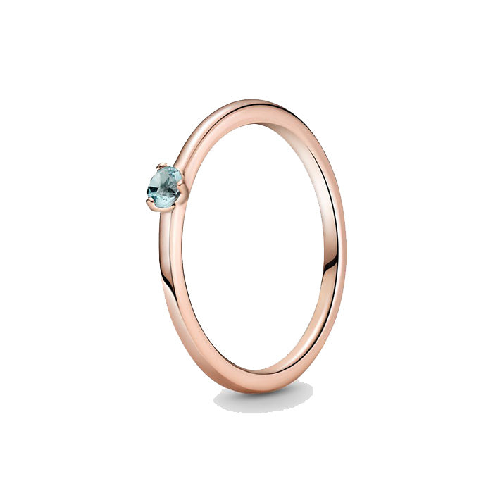 Pandora Rose Ring With Bleached Aqua Blue Crystal |189259C02|