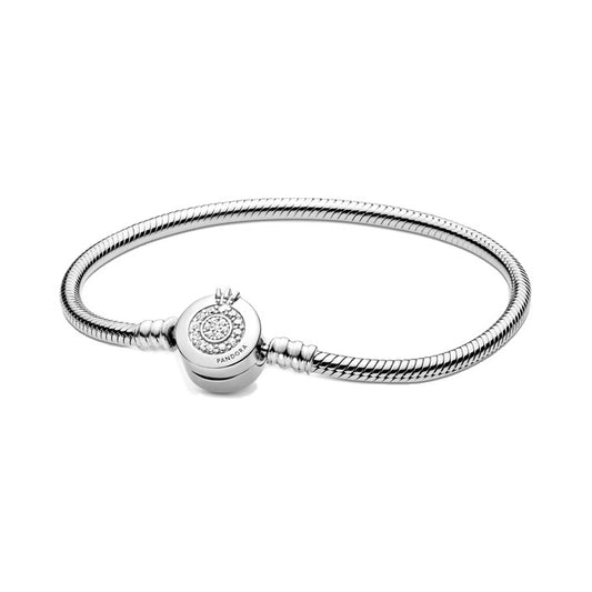 Pandora Signature Moments Sparkling Crown O Snake Chain Bracelet |599046C01|